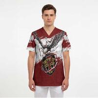 Poland Personalized Grunge Eagle Scrub Top Polska Walczaca