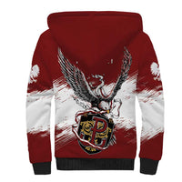 Poland Personalized Grunge Eagle Sherpa Hoodie Polska Walczaca