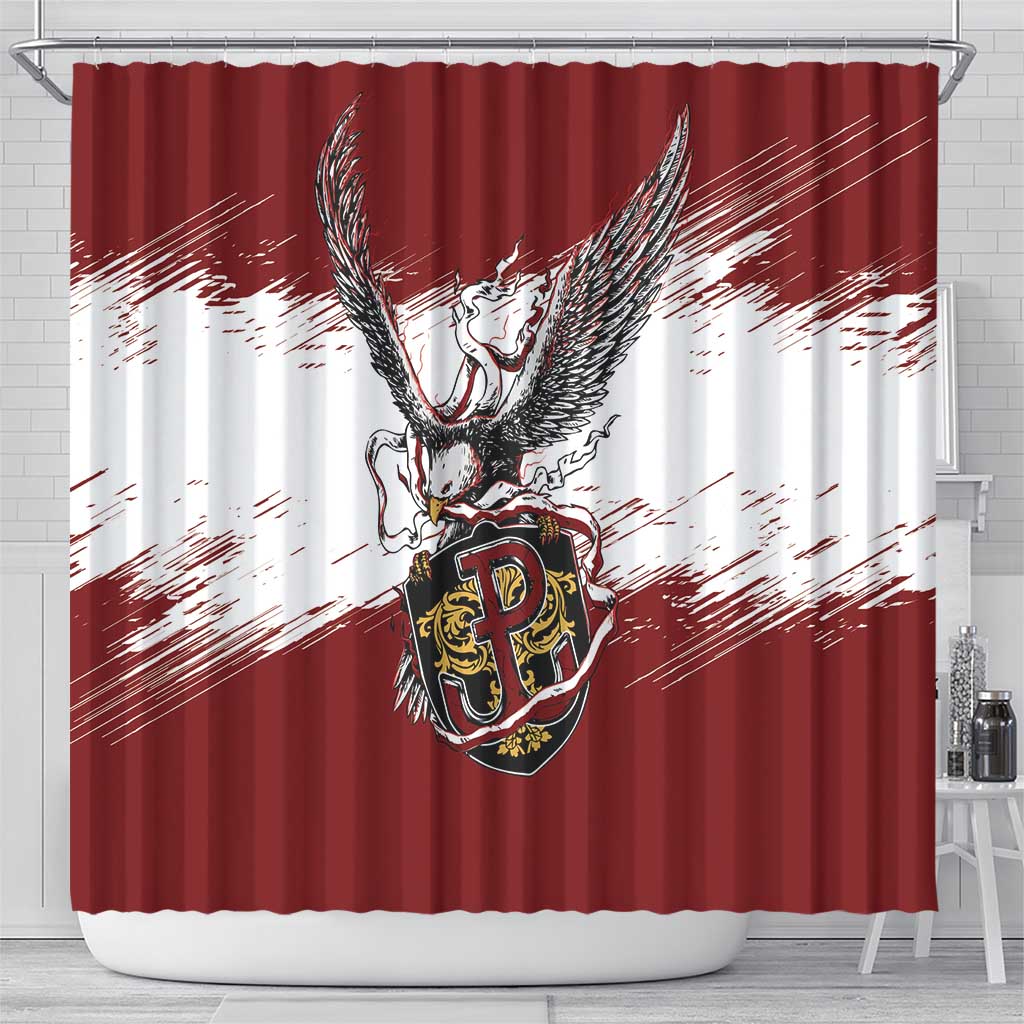 Poland Grunge Eagle Shower Curtain Polska Walczaca