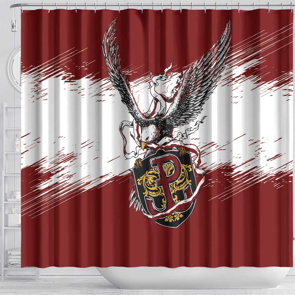 Poland Grunge Eagle Shower Curtain Polska Walczaca