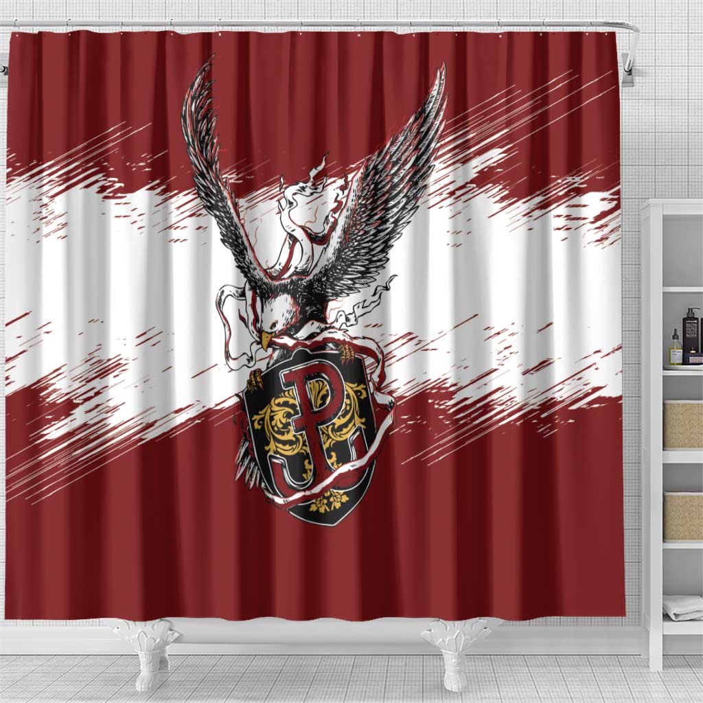 Poland Grunge Eagle Shower Curtain Polska Walczaca