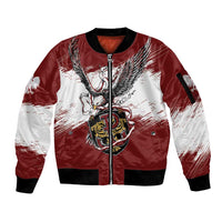 Poland Personalized Grunge Eagle Sleeve Zip Bomber Jacket Polska Walczaca
