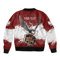 Poland Personalized Grunge Eagle Sleeve Zip Bomber Jacket Polska Walczaca