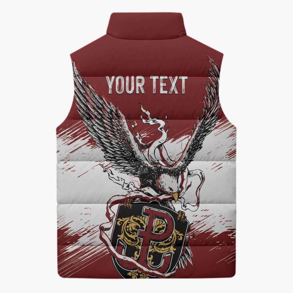 Poland Personalized Grunge Eagle Sleeveless Puffer Jacket Polska Walczaca