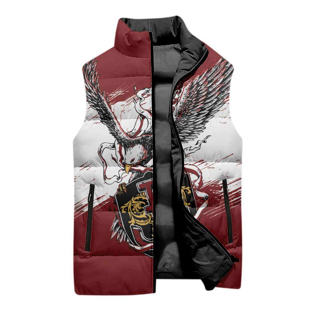 Poland Personalized Grunge Eagle Sleeveless Puffer Jacket Polska Walczaca