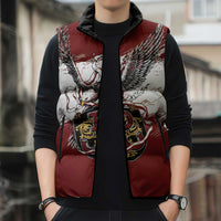 Poland Personalized Grunge Eagle Sleeveless Puffer Jacket Polska Walczaca