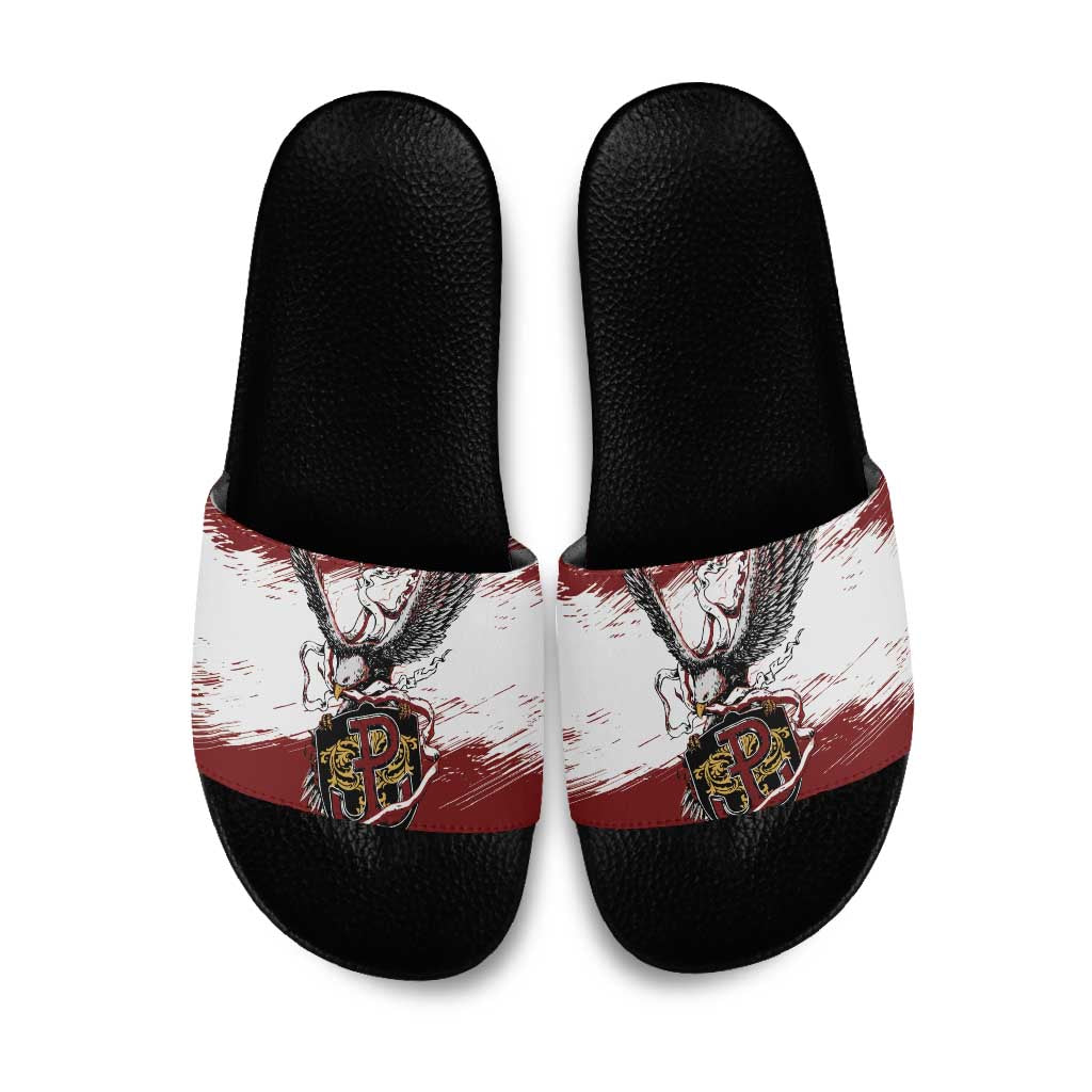 Poland Grunge Eagle Slide Sandals Polska Walczaca