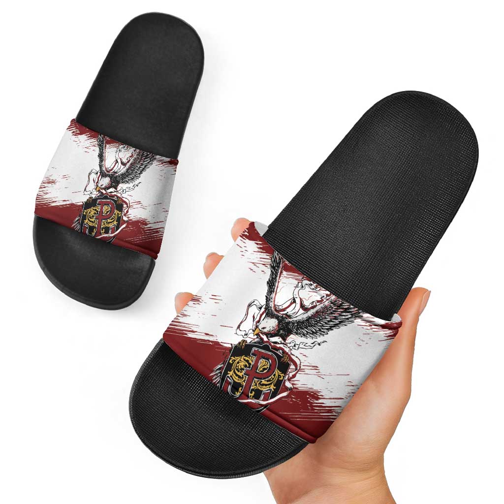 Poland Grunge Eagle Slide Sandals Polska Walczaca