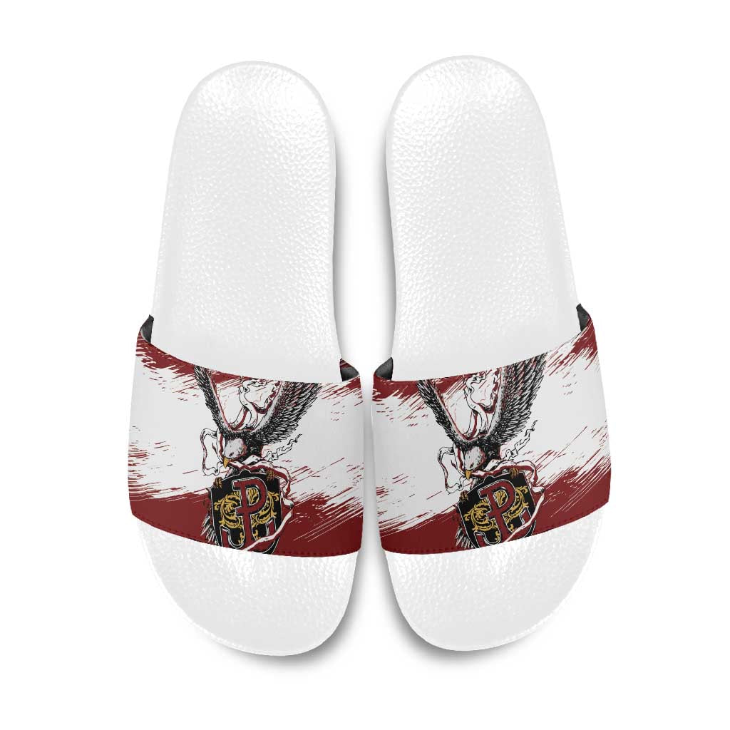 Poland Grunge Eagle Slide Sandals Polska Walczaca