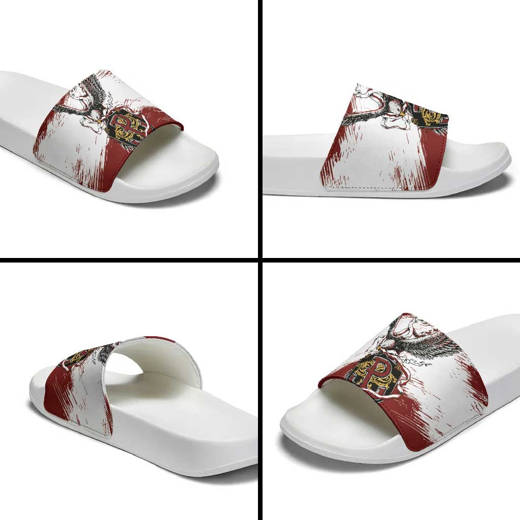 Poland Grunge Eagle Slide Sandals Polska Walczaca