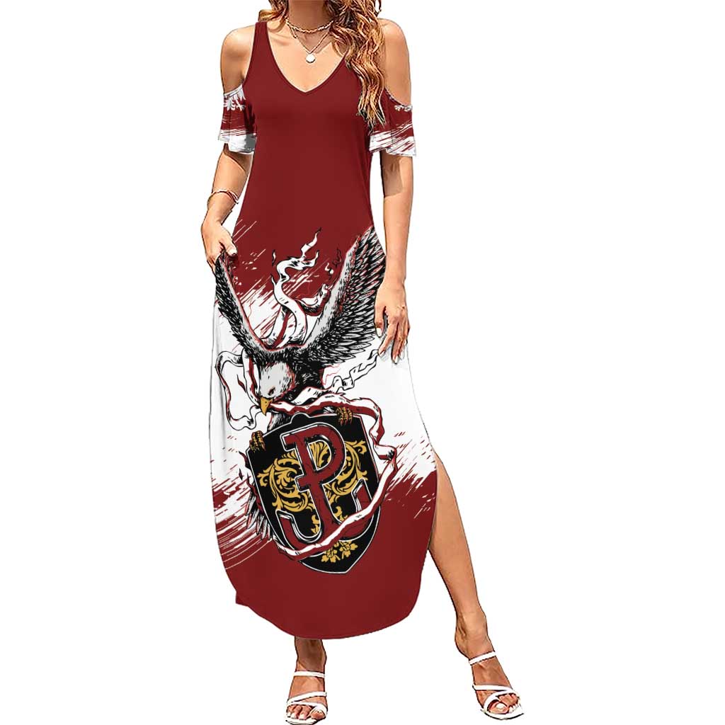 Poland Personalized Grunge Eagle Summer Maxi Dress Polska Walczaca