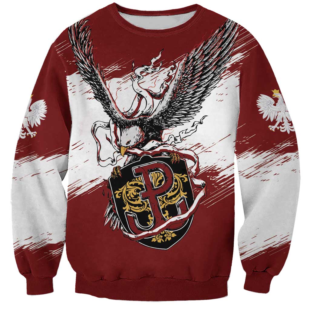 Poland Personalized Grunge Eagle Sweatshirt Polska Walczaca