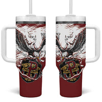 Poland Personalized Grunge Eagle Tumbler With Handle Polska Walczaca