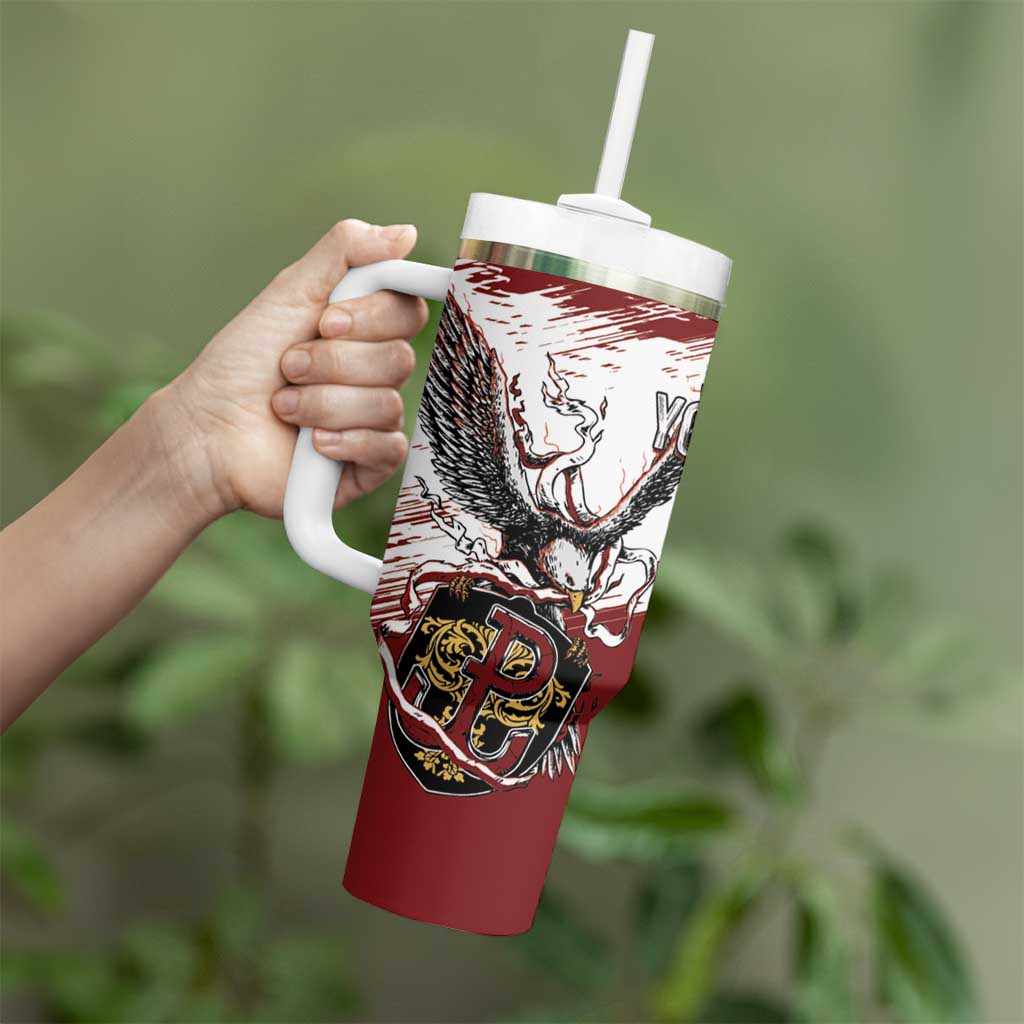 Poland Personalized Grunge Eagle Tumbler With Handle Polska Walczaca