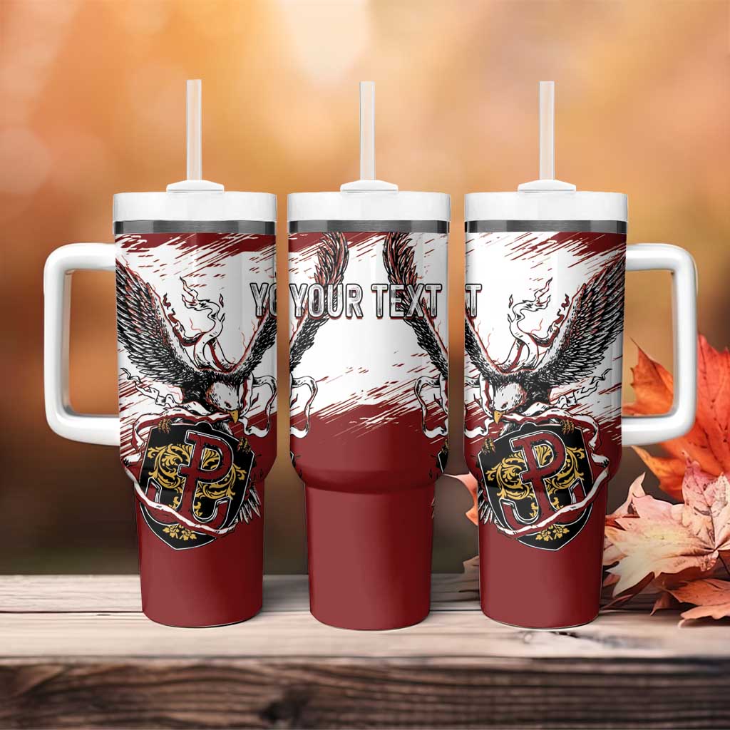 Poland Personalized Grunge Eagle Tumbler With Handle Polska Walczaca