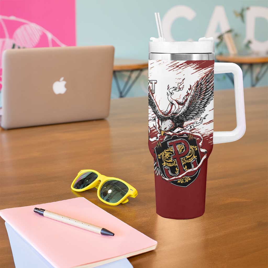 Poland Personalized Grunge Eagle Tumbler With Handle Polska Walczaca