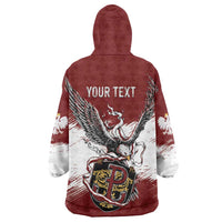 Poland Personalized Grunge Eagle Wearable Blanket Hoodie Polska Walczaca
