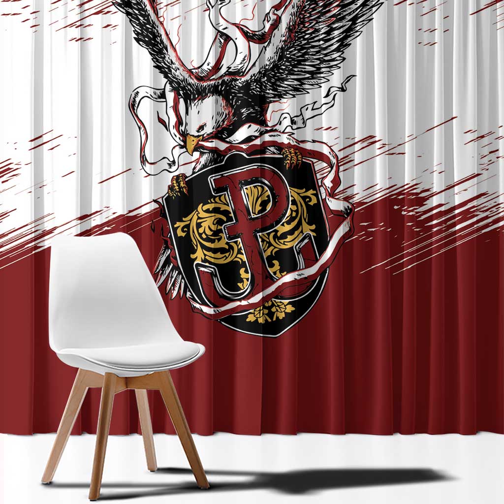 Poland Grunge Eagle Window Curtain Polska Walczaca