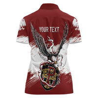 Poland Personalized Grunge Eagle Women Polo Shirt Polska Walczaca