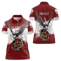 Poland Personalized Grunge Eagle Women Polo Shirt Polska Walczaca