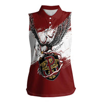 Poland Personalized Grunge Eagle Women Sleeveless Polo Shirt Polska Walczaca