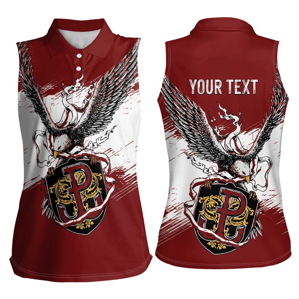 Poland Personalized Grunge Eagle Women Sleeveless Polo Shirt Polska Walczaca
