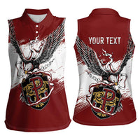 Poland Personalized Grunge Eagle Women Sleeveless Polo Shirt Polska Walczaca