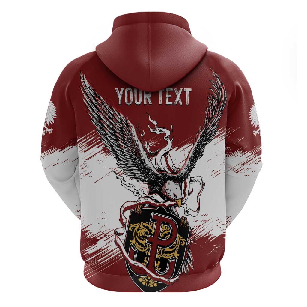 Poland Personalized Grunge Eagle Zip Hoodie Polska Walczaca