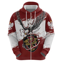 Poland Personalized Grunge Eagle Zip Hoodie Polska Walczaca