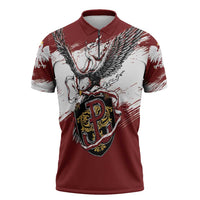 Poland Personalized Grunge Eagle Zipper Polo Shirt Polska Walczaca