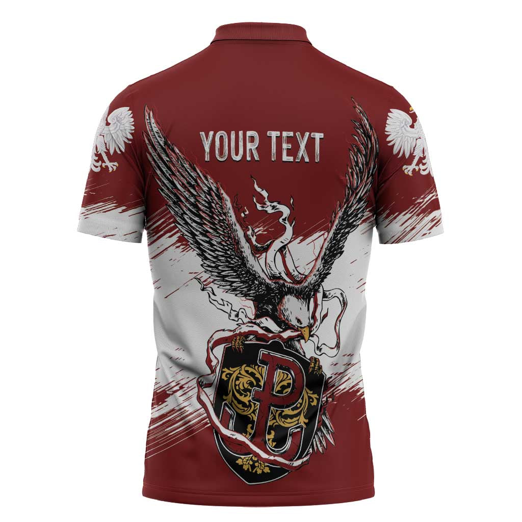 Poland Personalized Grunge Eagle Zipper Polo Shirt Polska Walczaca
