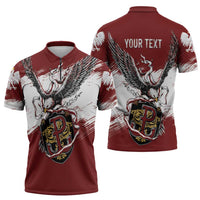 Poland Personalized Grunge Eagle Zipper Polo Shirt Polska Walczaca