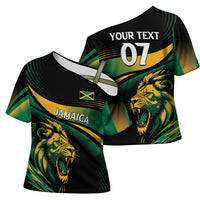 Afro-Jamaica Heritage Custom Cross Shoulder Shirt Roaring Lion