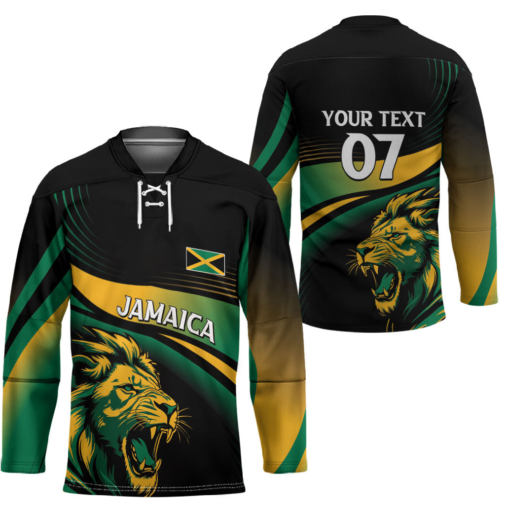 Afro-Jamaica Heritage Custom Hockey Jersey Roaring Lion