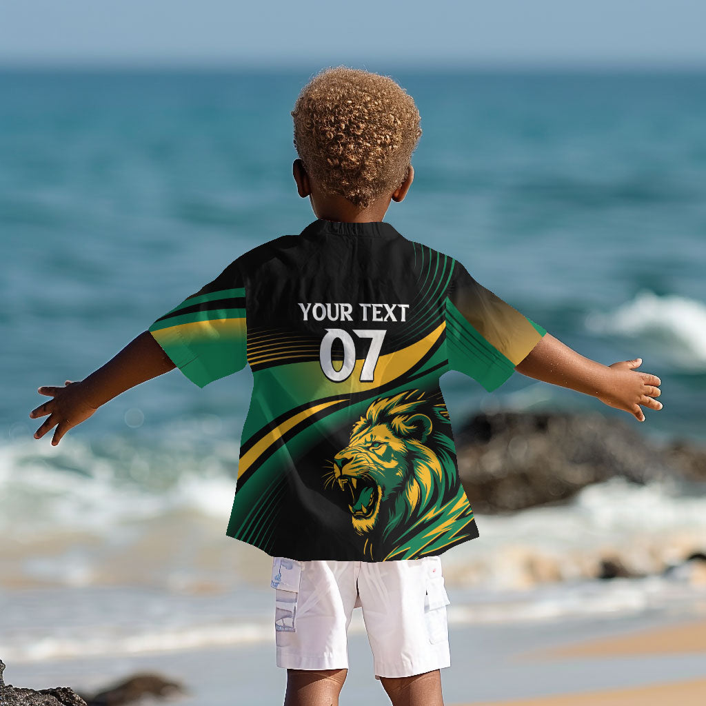 Afro-Jamaica Heritage Custom Kid Hawaiian Shirt Roaring Lion