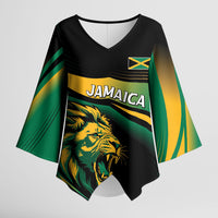 Afro-Jamaica Heritage Custom Kimono Sleeve Blouse Roaring Lion