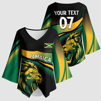 Afro-Jamaica Heritage Custom Kimono Sleeve Blouse Roaring Lion