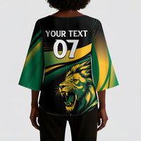 Afro-Jamaica Heritage Custom Kimono Sleeve Blouse Roaring Lion