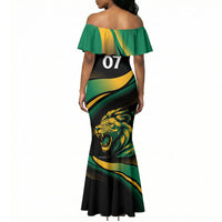 Afro-Jamaica Heritage Custom Mermaid Dress Roaring Lion