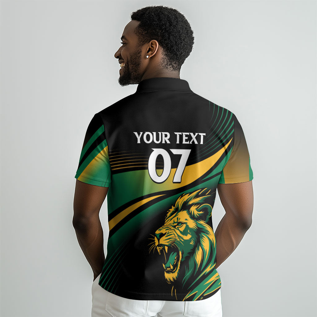 Afro-Jamaica Heritage Custom Polo Shirt Roaring Lion LT7