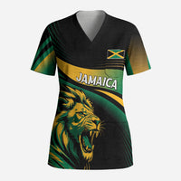 Afro-Jamaica Heritage Custom Scrub Top Roaring Lion