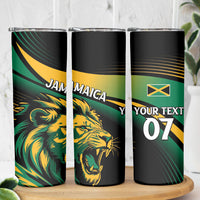 Afro-Jamaica Heritage Custom Skinny Tumbler Roaring Lion