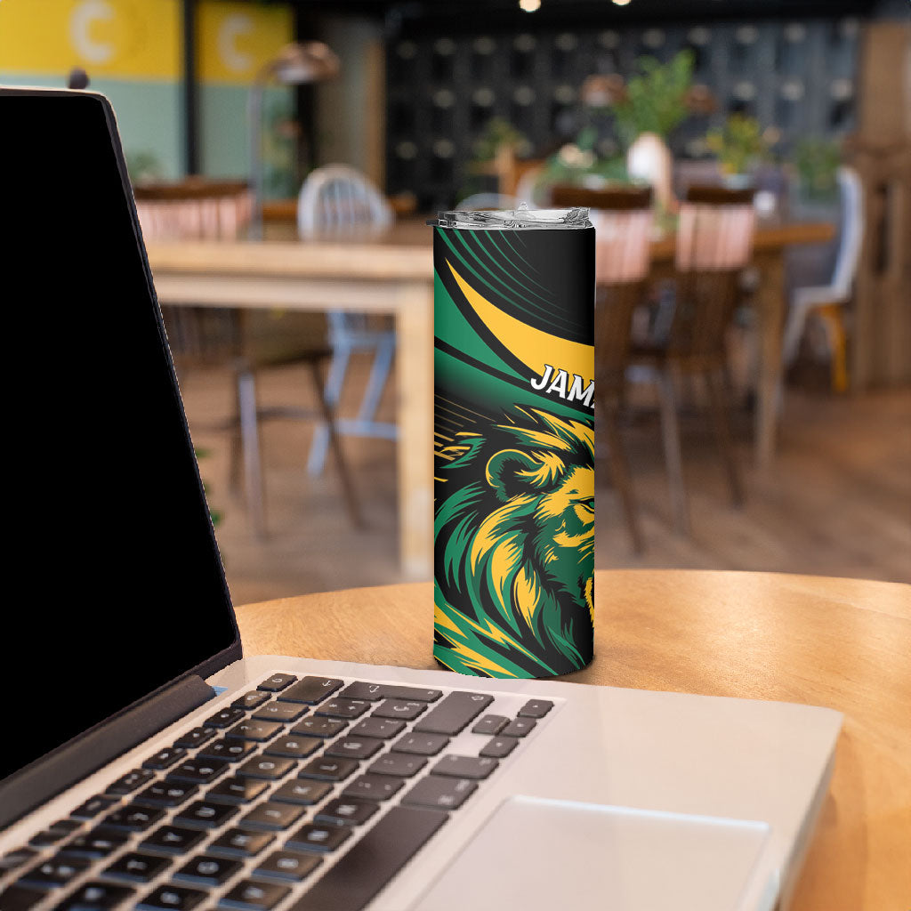 Afro-Jamaica Heritage Custom Skinny Tumbler Roaring Lion