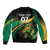 Afro-Jamaica Heritage Custom Sleeve Zip Bomber Jacket Roaring Lion
