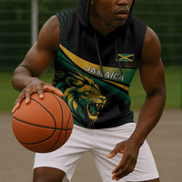 Afro-Jamaica Heritage Custom Sleeveless Hoodie Roaring Lion