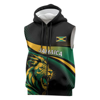 Afro-Jamaica Heritage Custom Sleeveless Zip Hoodie Roaring Lion