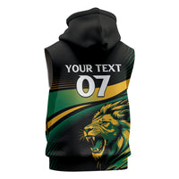 Afro-Jamaica Heritage Custom Sleeveless Zip Hoodie Roaring Lion