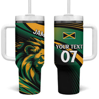 Afro-Jamaica Heritage Custom Tumbler With Handle Roaring Lion