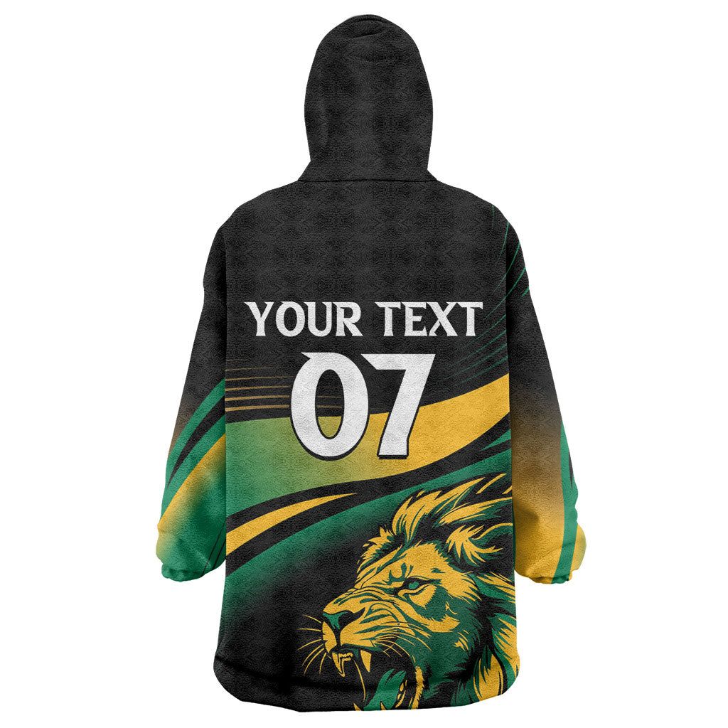 Afro-Jamaica Heritage Custom Wearable Blanket Hoodie Roaring Lion