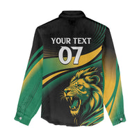 Afro-Jamaica Heritage Custom Women Casual Shirt Roaring Lion